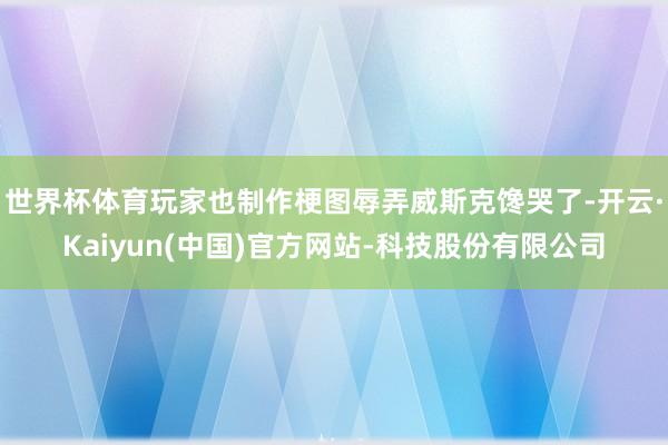 世界杯体育玩家也制作梗图辱弄威斯克馋哭了-开云·Kaiyun(中国)官方网站-科技股份有限公司